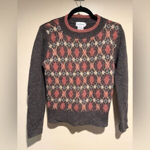 Jacobson’s Vintage Shetland Wool Sweater argyle diamond pattern